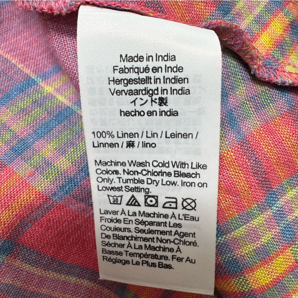 J. Crew Sunset Plaid Amber Linen Top - Picture 11 of 12